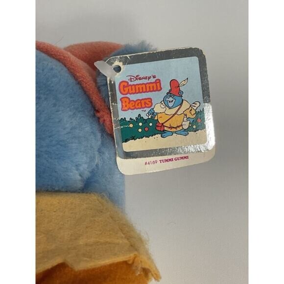 Vintage Disneys Gummi Bears Tummi Gummi Plush Toy 7" Blue Red Orange Outfit - Picture 2 of 5